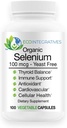 SE-100 100 mcg (100 Count) - Sélénium pur sans levure Soutiens immunitaires, cardiovasculaires et thyroïdiens