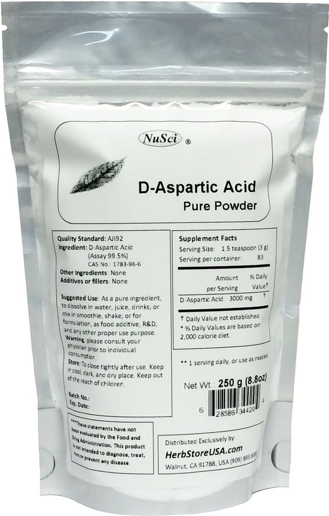 Norme de qualité de l'AJI en poudre d'acide daspartique pur (250 grammes (8,8 oz))