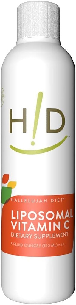 LE DIET HALLELUJAH Supplément liquide à la vitamine C liposomique - Support immunitaire avancé, formule encapsulée par absorption supérieure des lipides, bouteille 1-5 once,