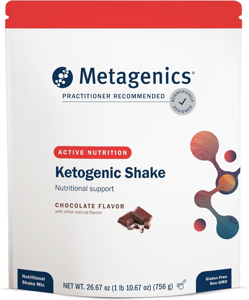 Métagène Shake Ketogenic - Secouement protéinique Ketogenic Diet - 25 vitamines et minéraux - avec biotine, calcium, fer et manganèse - Non-OGM et sans gluten