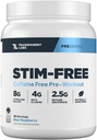 Transparent Labs Stim-Free Pre-Workout - Caféine et Stim Free Pre Workout Poudre pour hommes et femmes avec Beta Alanine Powder, Citrulline Malate, & elevATP - 30 portions, Blue Raspberry