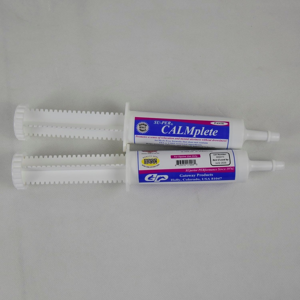 SUPER CALMplete Horse Calmer Paste - Aide à maintenir le calme et le comportement équilibré - Apaiser la pâte pour les chevaux - 80CC, (2 Pack)