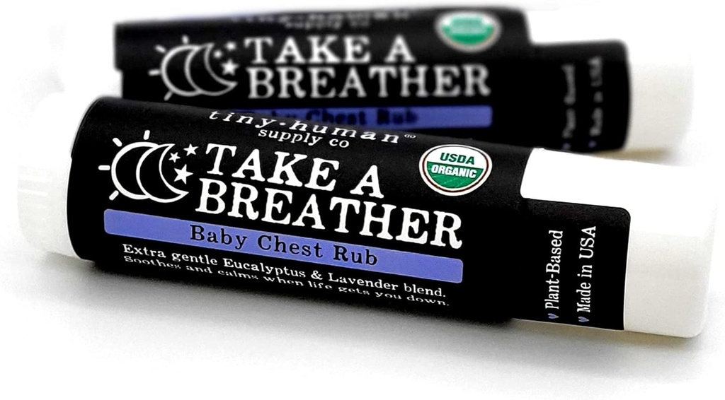 Biologique Prendre un souffleur Baby Chest Rub Stick 2pk, 100% naturel, lavande apaisante et eucalyptus, sans pétrole, sans cruauté