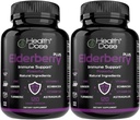 Dose santé Elderberry Plus Capsules – Supplément de soutien immunitaire aux vitamines C, D3, zinc, sélénium et 11 ingrédients pour le mieux-être de l'année – 120 Capsules de légumes, pack d'approvisionnement de 2 mois de 2