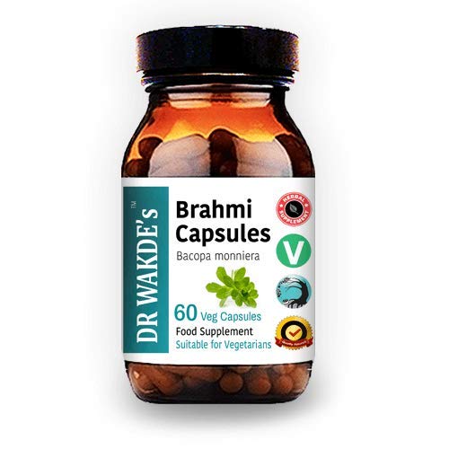 DR WAKDE'S Brahmi Capsules (Bacopa monniera, 60 Veg Caps, Supplément à base de plantes, Herbe ayurvédique, Tous naturels, végétaliens)