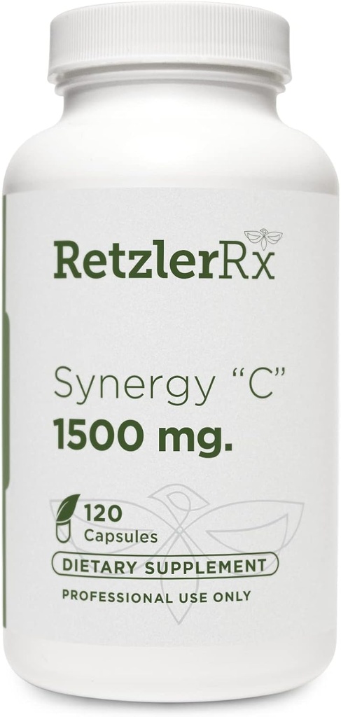 RetzlerRx® Synergy C 1500 mg par le Dr RetzlerRxTM - Formule avancée de vitamine C à haut potentiel - Soutien immunitaire, protection antioxydante et santé de la peau*