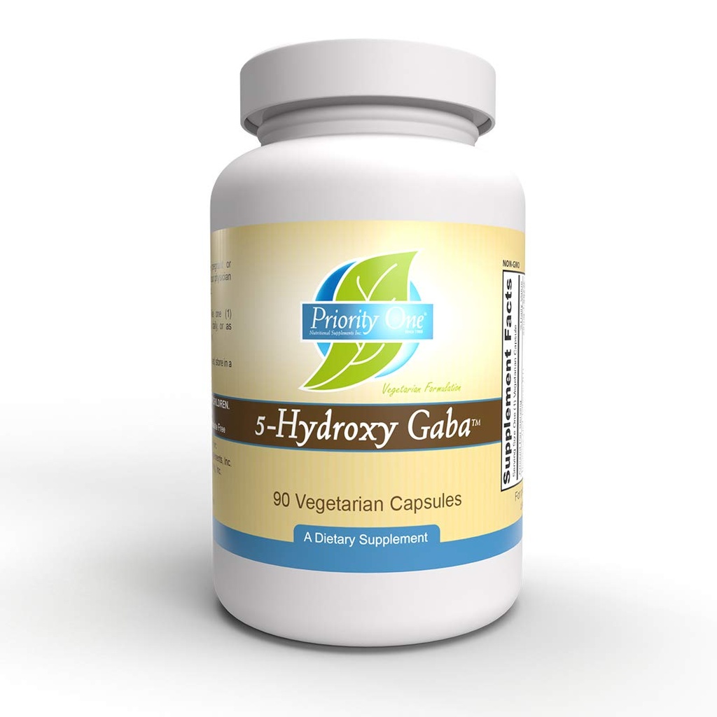 Priorité 1 Vitamines 5 Hydroxy GABA (acide gamma aminobutyrique) (5HTP)* 90 Capsules végétariennes