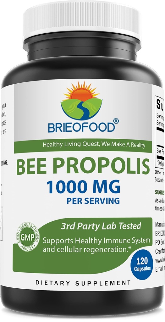 Propolis d'abeilles Brieofood 1000mg par portion - 120 Capsules