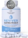 REVIVIER pilules d'absorption supérieure d'électrolyte - comprimés de sel pour les coureurs et le supplément d'électrolyte à jeun, pilules de sel sans sucre pour l'hydratation, la défense des crampes, support kéto 120, capsules d'électrolyte