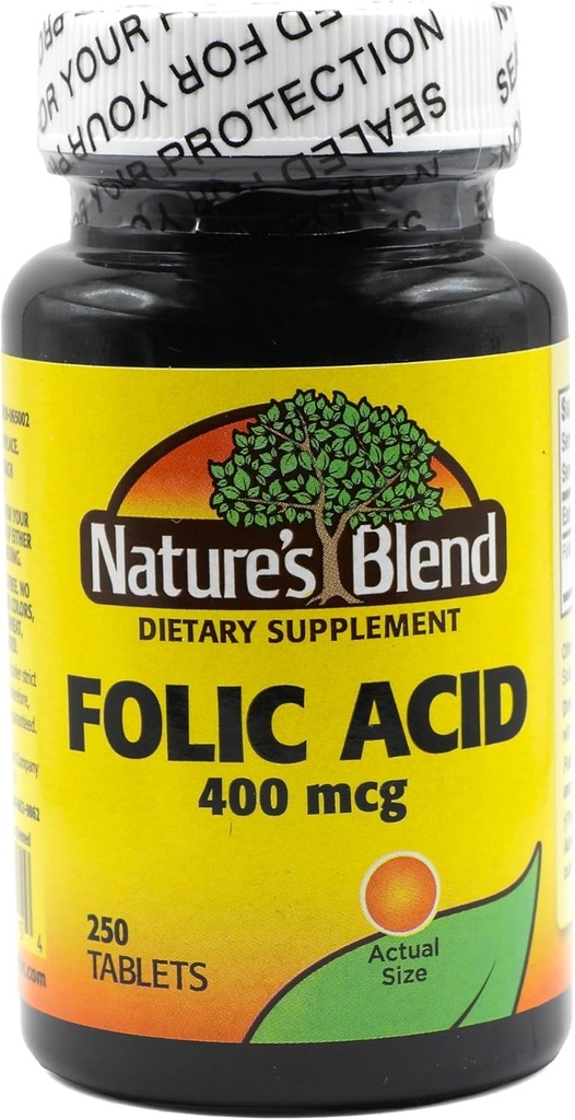 Acide folique mélangé de la nature 400 mcg 400 mcg 250 Tabs