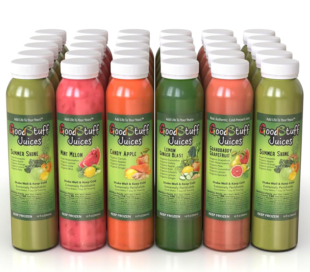 5 Day Summer Slim Juice Cleanse by Good Stuff Juices - Cold-Pressed - Premium Taste - 30 Juices - 12oz