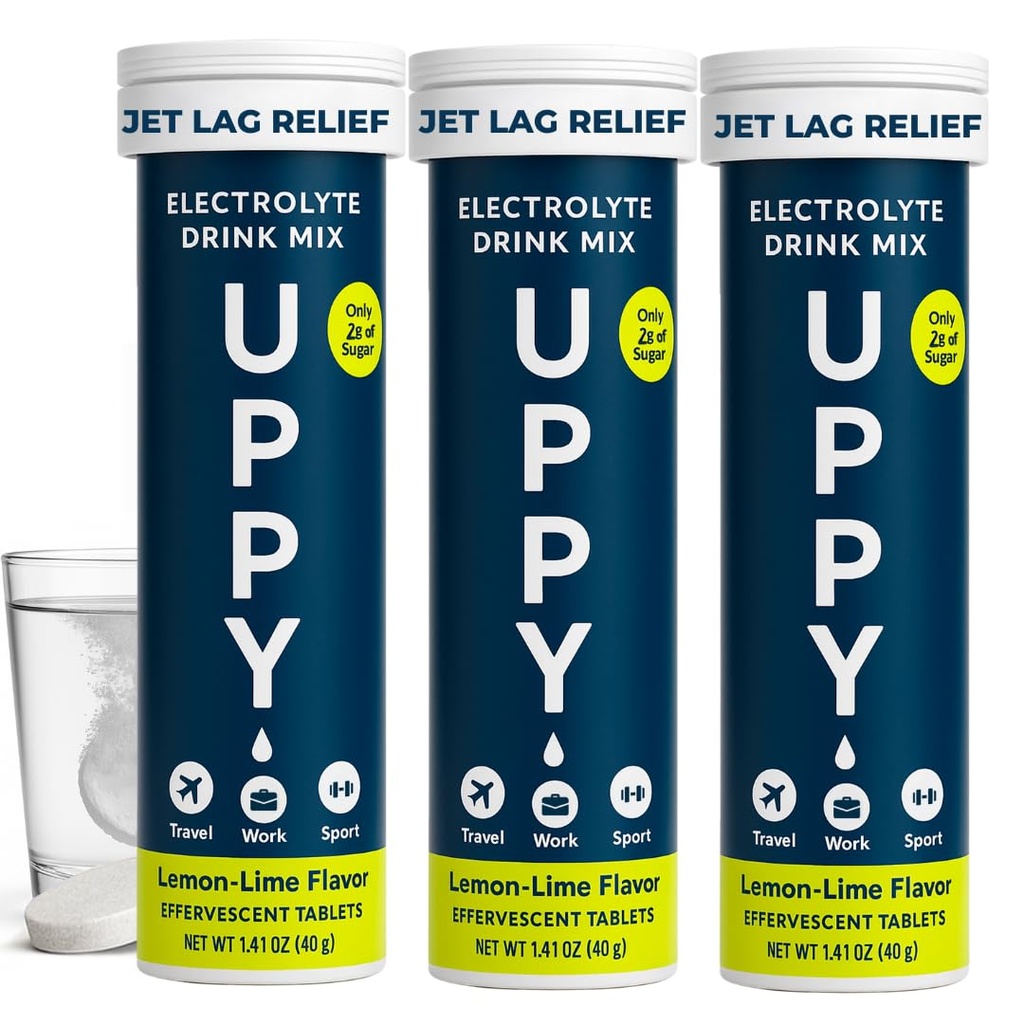 Comprimés d'hydratation par électrolyte de citron-Lime – 30 comtes (3x10) – Dissolves dans l'eau pour réhydratation rapide – Pour les voyages, les sports et les festivals – Portable Electrolyte Wellness Drink