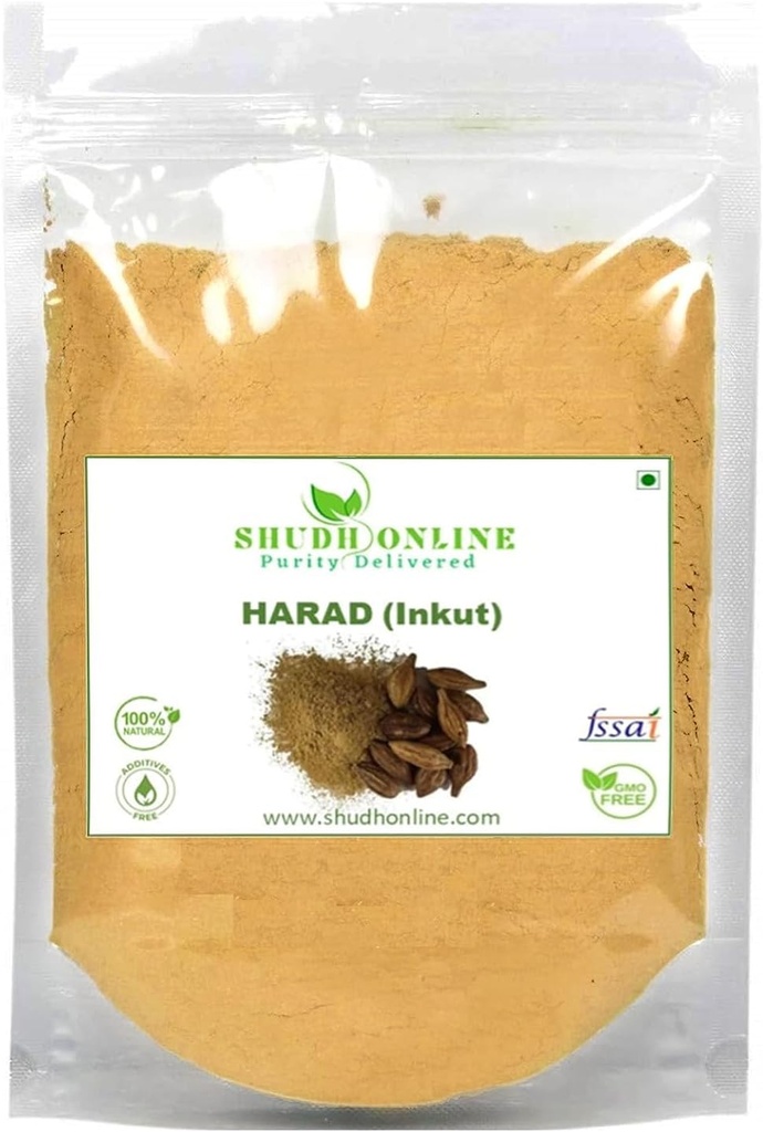 KRISTINA Poudre de Harad, Haritaki, Poudre d'encre, Haralu (100 grammes), Harar, Karakkaya, Kaudukai, Terminalia Chebula pour perte de poids, digestion, visage, cercles sombres