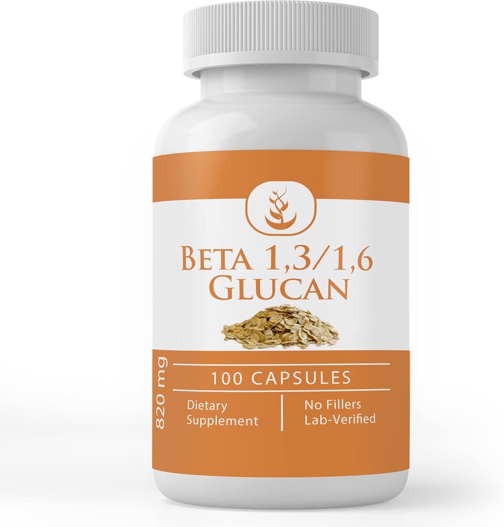 Ingrédients originaux purs Beta Glucan 1,3/1,6, (100 capsules) Toujours pur, sans additifs ou remplisseurs, laboratoire vérifié