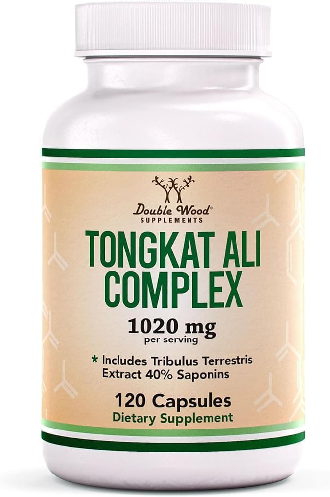 Tongkat Ali - 1000mg (2 mois d'approvisionnement) - Santé des hommes - 200:1 Extrait de (Longjack) Eurycoma Longifolia, avec 20mg Tribulus Terrestris (Troisième partie testée) par Double Wood