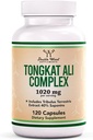 Tongkat Ali - 1000mg (2 mois d'approvisionnement) - Santé des hommes - 200:1 Extrait de (Longjack) Eurycoma Longifolia, avec 20mg Tribulus Terrestris (Troisième partie testée) par Double Wood