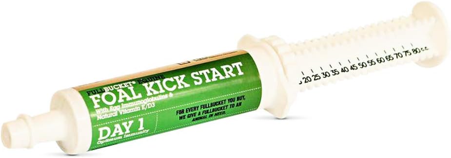 FullBucket Fool Kickstart Paste – Idéal pour les poulains nouveau-nés le premier jour pour soutenir la santé immunitaire et le système digestif santé, 1 tube