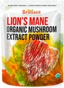 Supplément de poudre d'extrait de champignons bio des meilleurs lions d'Ellie - Double extrait pour 10X puissance - Pure No Fillers - 16oz - 458 1g Serviettes...