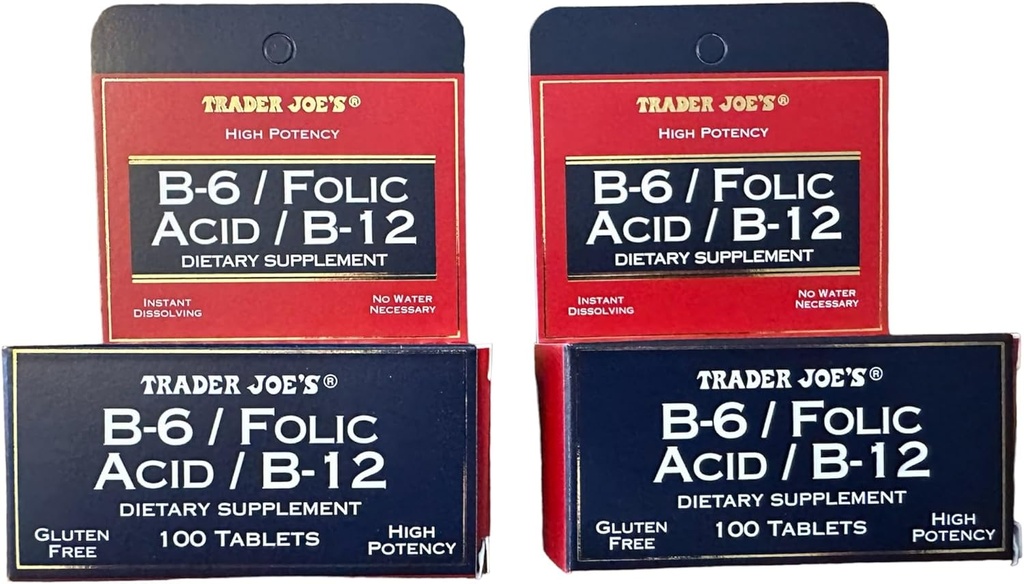 Trader Joe's B-6 / Acide folique / B-12 Supplément alimentaire (200 comprimés - 2 paquets)