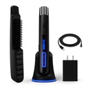 La lutte à barbe carbone X - Brosse à barbe chauffée + Lisseur de barbe pour les hommes - Brosse à barbe sans fil & Peigne de lissage - Rechargeable, 3 réglages de chauffage, Manche de protection microfibre inclus