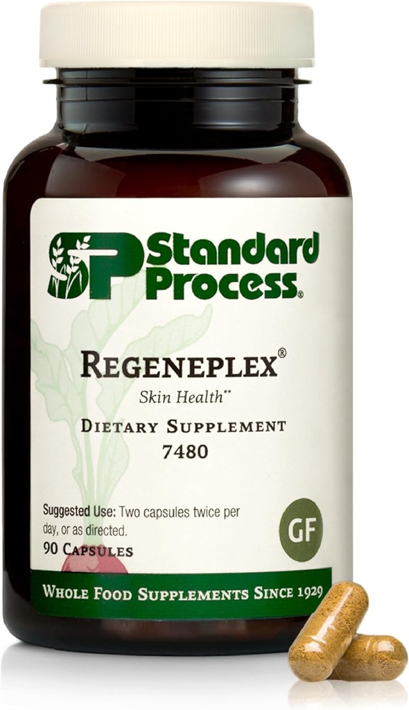 Processus standard Regeneplex - Supplément santé de la peau avec vitamine C et zinc - Soutient la fonction cellulaire - Sans gluten - 90 capsules (45 portions)