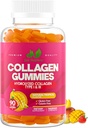 Gommies de collagène pour les femmes et les hommes (90 comtes) - Premium Hydrolysed Collagène Type I & III pour les cheveux, la peau et les ongles - Grand goût tropical, sans gluten, sans OGM - 90 Gommies (45 portions)