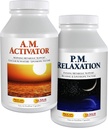 ANDREW LESSMAN A.M. Activator and P.M. Relaxation Kit - 30 Capsules de chaque - A.M. Activator favorise l'énergie et le métabolisme des graisses tandis que P.M. Relaxation encourage une nuit de sommeil reposante