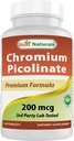 Meilleurs comprimés de picolinate de chrome naturels, 200 mcg, 240 Compte