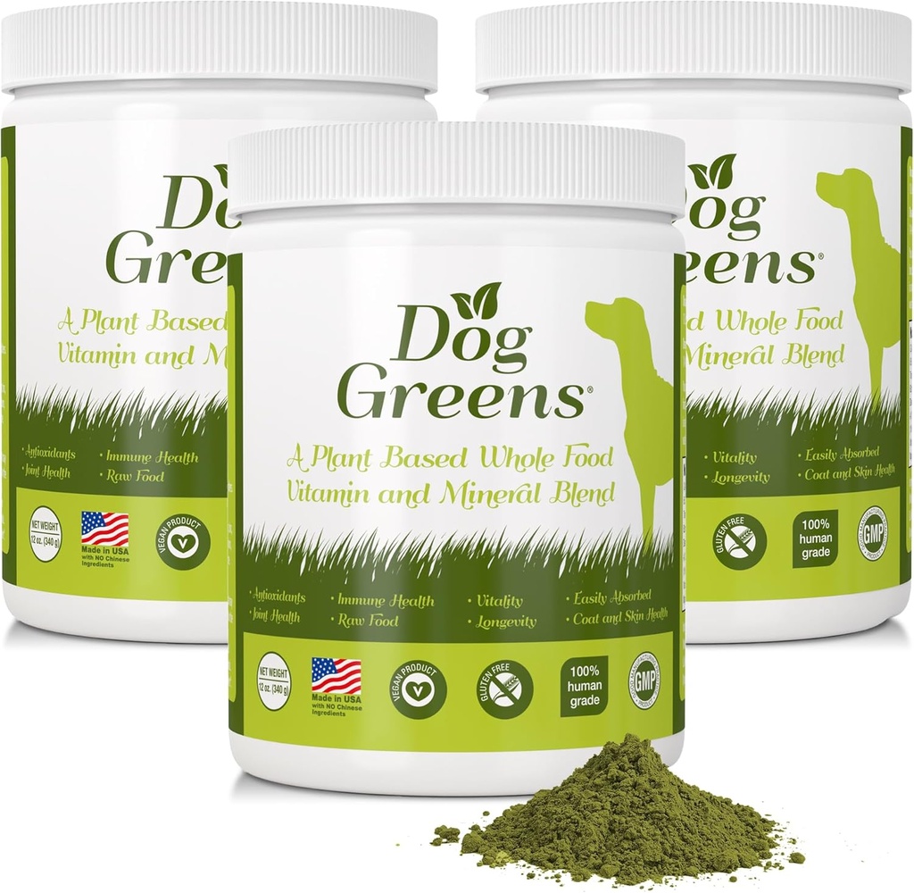 Supplément super-alimentaire pour chiens (12 oz) Ingrédients organiques de qualité humaine, vitamines, minéraux, antioxydants et fibres riches pour une digestion optimale, un manteau brillant et une meilleure santé (3 pack)
