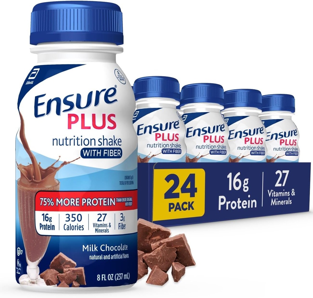 Assure plus de chocolat au lait Nutrition agiter avec la fibre de farine agiter prêt à boire 16g de protéines et 27 vitamines et minéraux