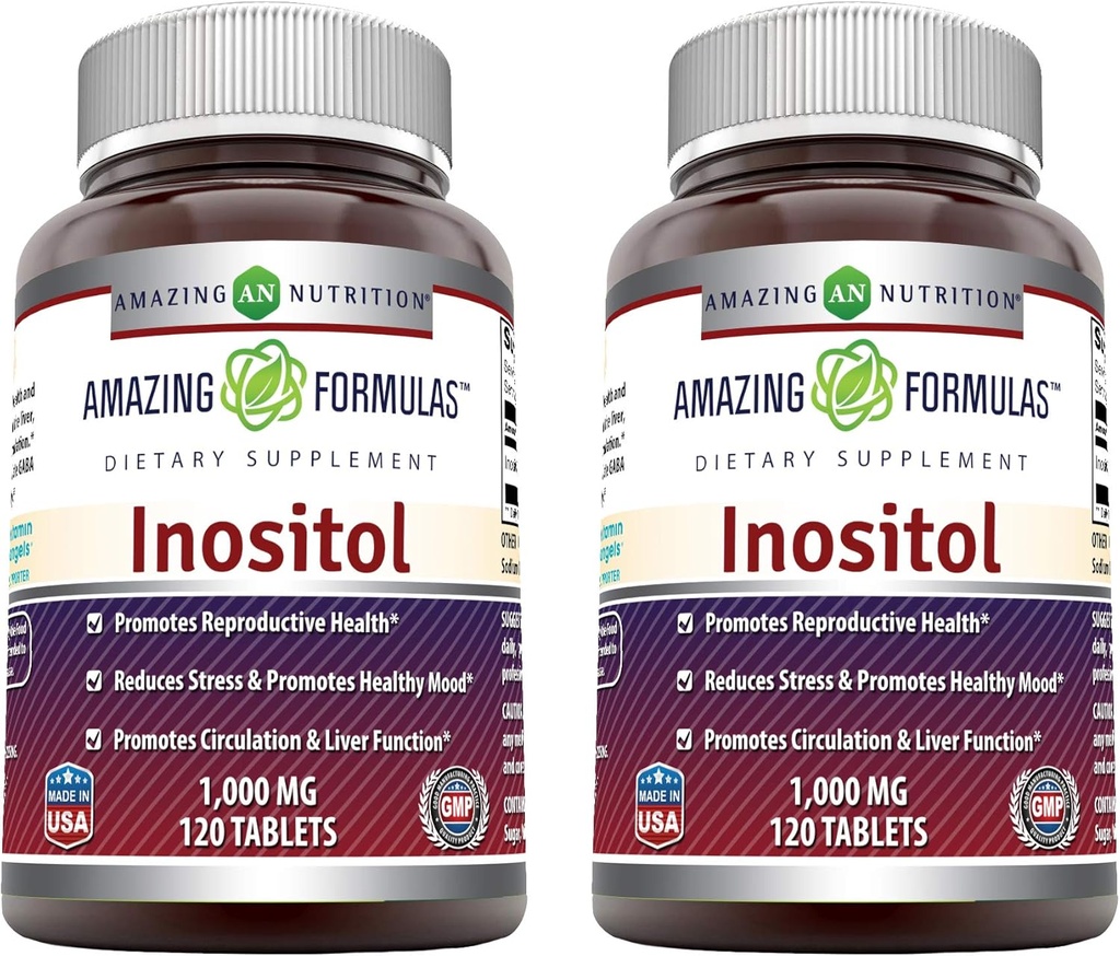 Formules étonnantes Inositol 1000mg Supplément (en anglais seulement) Comprimés non-OGM (en anglais seulement)