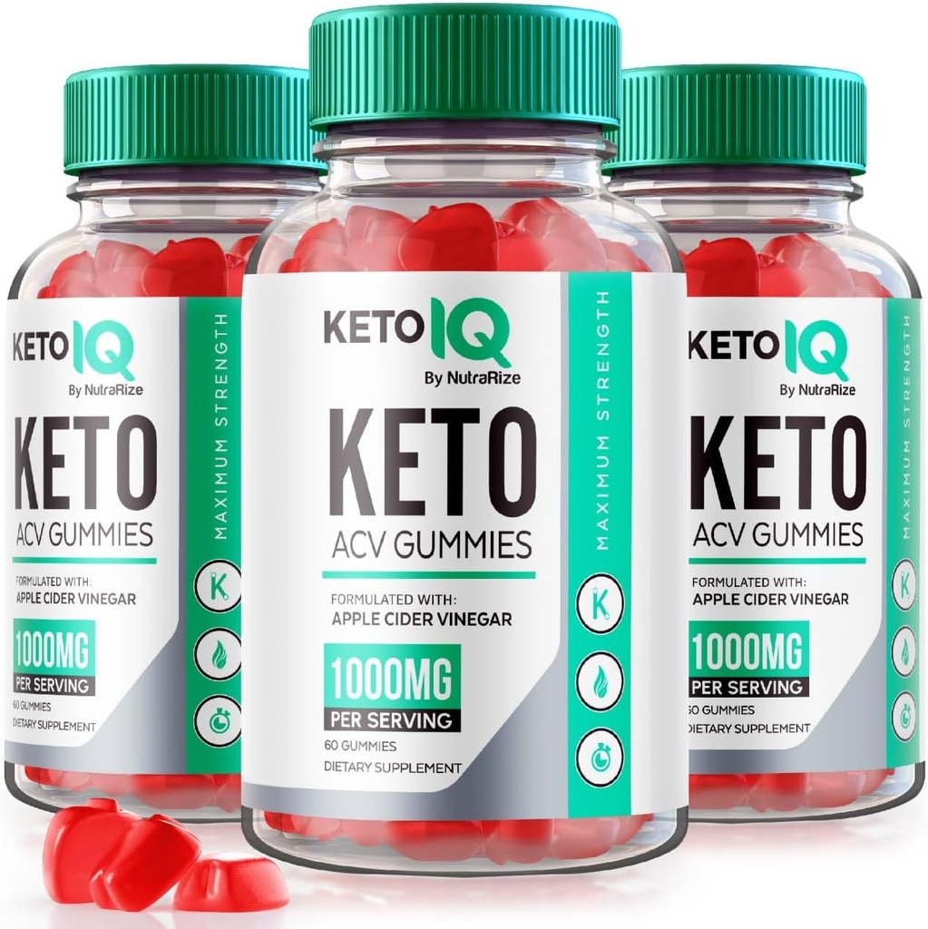 NutraRize (Pack of 3 Keto IQ Keto ACV Gummies, Formule pour la perte de poids avancée, complément alimentaire, Gomitas Avis (180 Gummies)