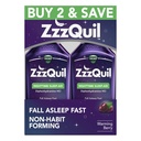ZzzQuil, aide au sommeil, liquide d'aide au sommeil de nuit, 50 mg de HCl diphenhydramine, asleep d'automne rapide, formation non-habitante, saveur de baie chaude, 12 FL OZ (paquet de 2)