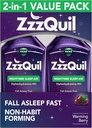 ZzzQuil, aide au sommeil, liquide d'aide au sommeil de nuit, 50 mg de HCl diphenhydramine, asleep d'automne rapide, formation non-habitante, saveur de baie chaude, 12 FL OZ (paquet de 2)