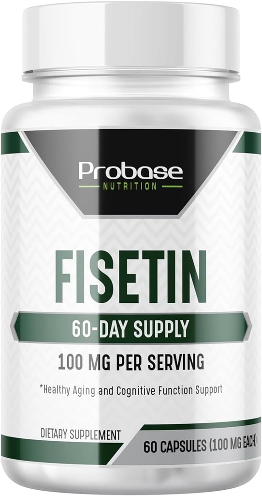 Probase Nutrition Fisetin supplément sénolytique 100mg haute puissance 60 jours d'approvisionnement pour la santé cellulaire