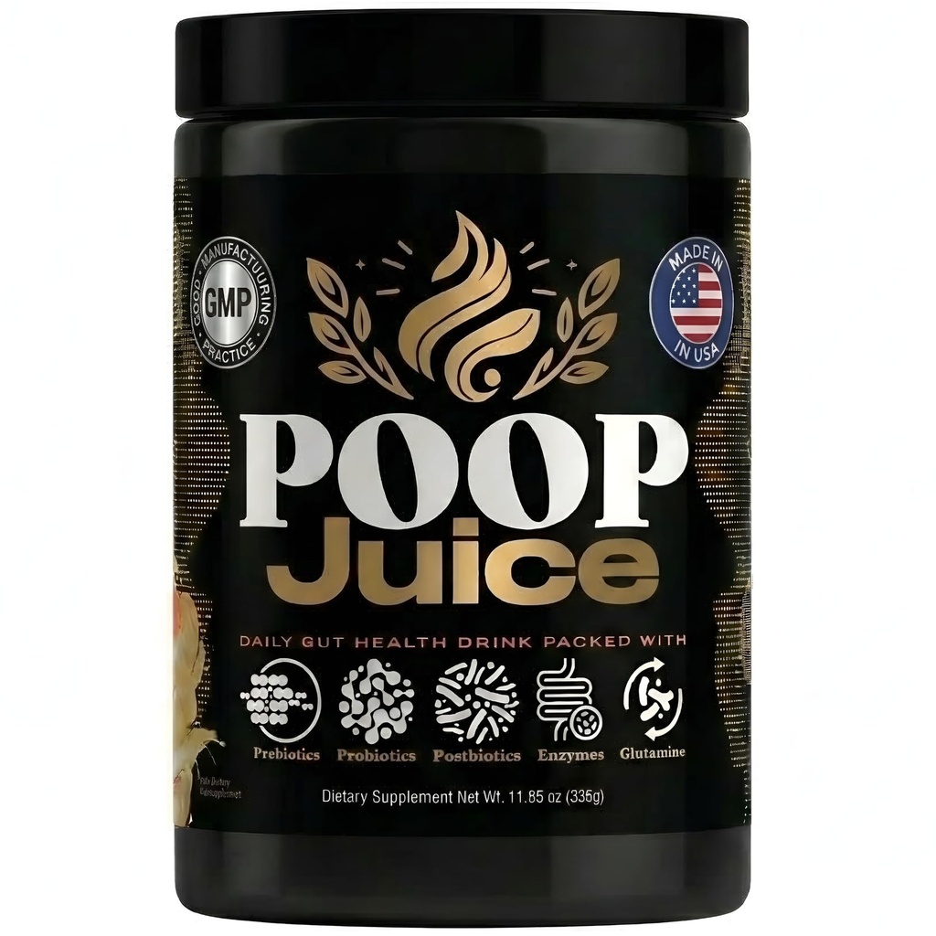 Jus de caca 5-en-1 Prébiotique, probiotique, postbiotique, enzymes digestives et supplément de glutamine en poudre - Relief de Bloat, Gut & Immune Support - Sans sucre et sans lactose - 30 portions (Lémonade aux mûres)