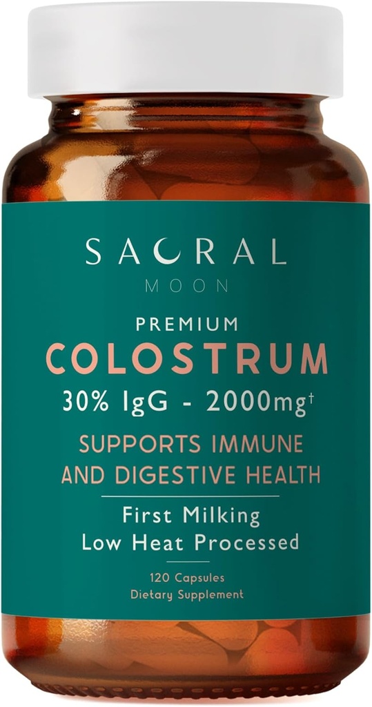 Colostrum, 30% IgG - première traite - faible chaleur traitée - 2000mg - Non OGM - Immune, Gut, Digestion, GI Tract Support - peau, cheveux, beauté - Bovin Colostrum peut aider à la clarté et le bien-être