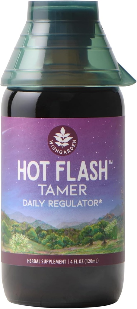 WishJarden Herbs Hot Flash Tamer - Plant-Based Herbal Hot Flash Relief & Night Sweats Supplément avec Black Cohosh & Vitex Berry soutient des niveaux d'hormones sains, Ménopause Relief pour les femmes, 4oz