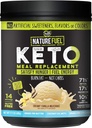 Carburant naturel Kéto poudre de rechange - sans gluten à l'huile de coco MCT et beurre gazonné - crémeux Vanilla milkshake - 14 portions - Couverture amicale, 17.1 Fl Oz
