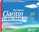 Claritin Liqui-Gels 24 heures de soulagement de l'allergie, non-médicament d'allergie par somnolence, Loratadine Antihistamine Capsules, 30 Compte
