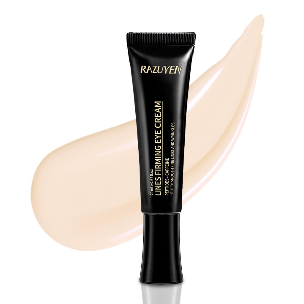 Sous la crème oculaire pour les cernes foncés, puffines et rides, acide hyaluronique + peptide + crème oculaire caféine anti-vieillissement, soin des yeux hydratant, 20ml/0,67 fl oz