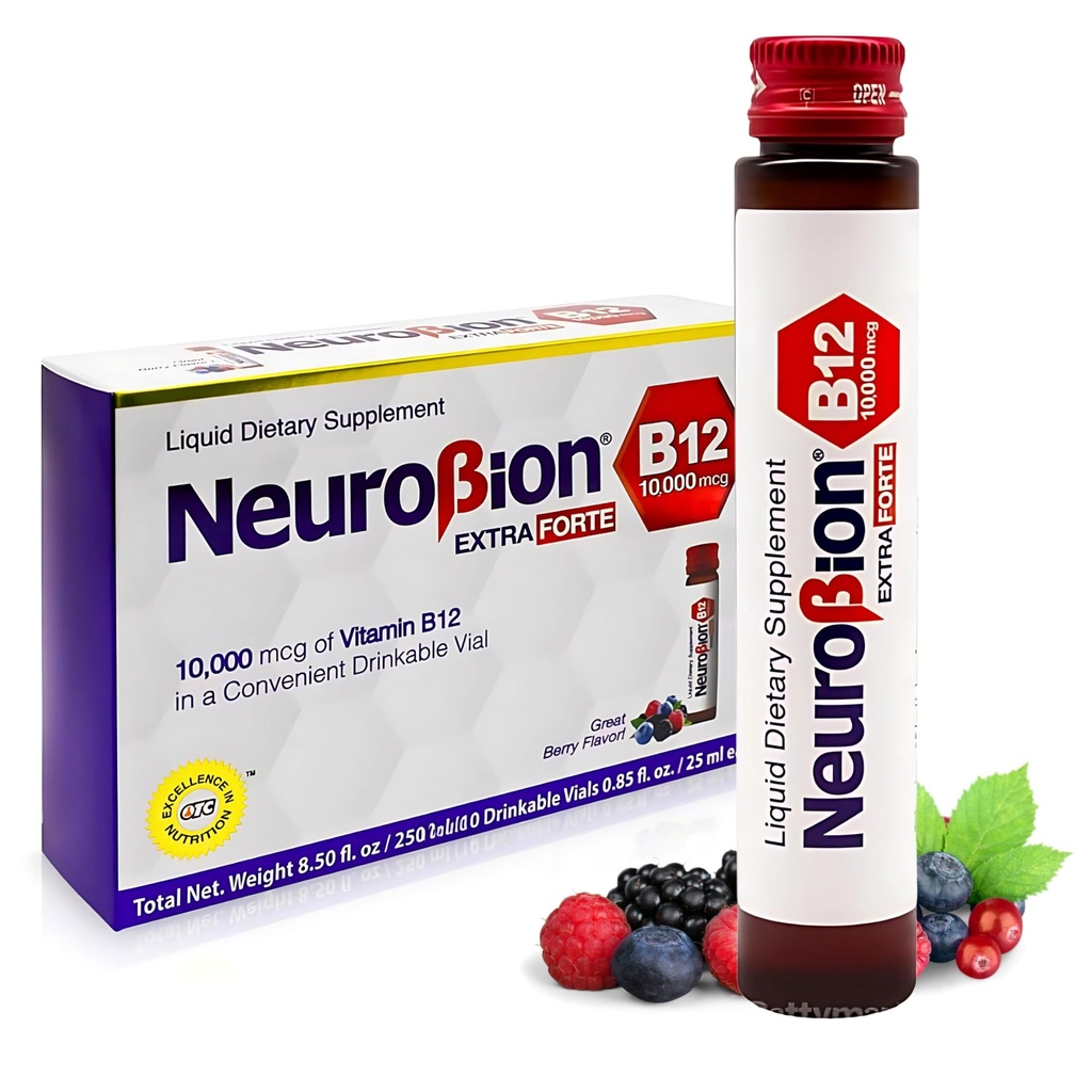 Neurobion Extra Forte B12 10,000 mcg Vials, Liquid - Extreme Powerful- 10 Vials per Box