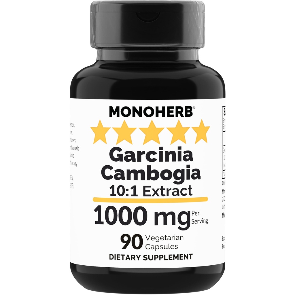 MONOHERB Garcinia Cambogia 1000 mg - 90 gélules - Extrait de haute puissance 10:1