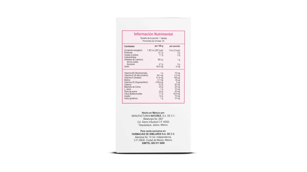 Antioxydants et acides aminés Supplément pour cheveux et ongles comparé à Gelasimi 30 comprimés- Antioxidantes y Aminoácidos Suplemento para Cabello y uñas comparé à GELASIM 30TAB CISTE