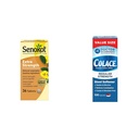 Senokot Extra Strength Natural Vegetable Laxative for Gentle Overnight Relief & Colace Regular Strength Stool Softener 100 mg Capsules 100 Count Docusate Sodium Stimulant-Free