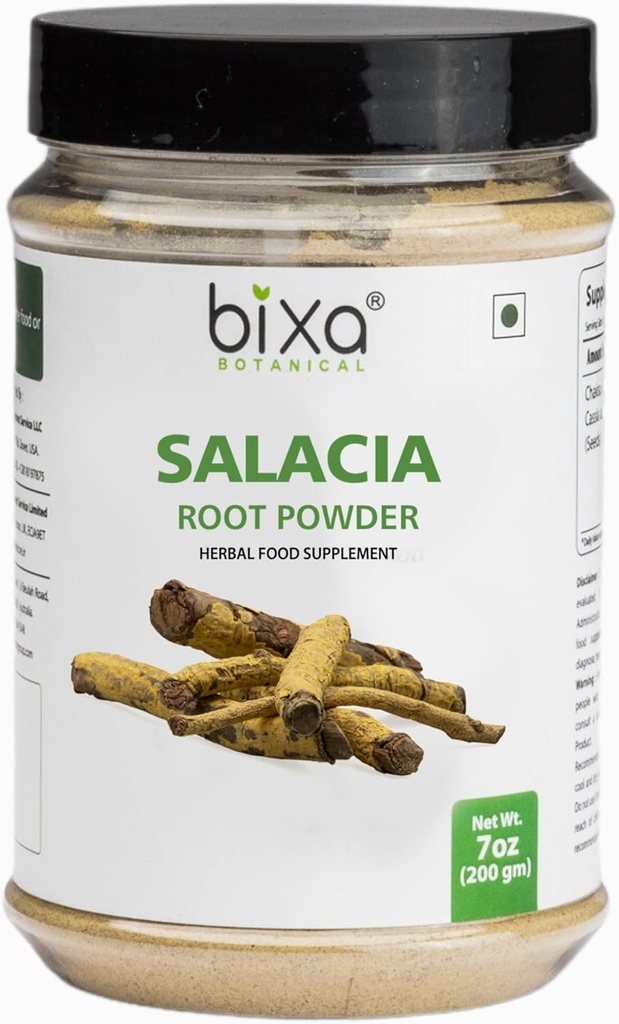Poudre de racine de Salacia bixa BOtanICAL Salacia Reticulata 200 Grams / 7 OZ.Ayurvédique Supplément à base de plantes sans gluten, non-OGM, traité à la vapeur, végétalien, 100% pur.
