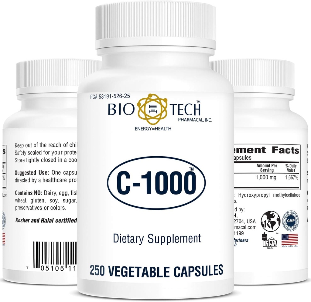 Bio-Tech - C-1000 250 Veggie Capsules