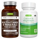 Multivitamin & Minerals for Women + Calcium & Magnesium Complex Vegan Bundle, Sustained Release Advanced Multivitamin + 2:1 Plant Based Algae Mineral Complex, by Igennus