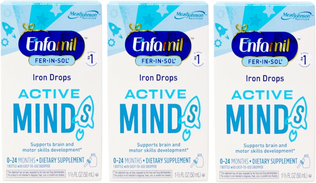 Enfamil Fer-In-Sol gouttes de supplément en fer - 1,66 oz, boîte de 3